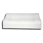صورة لشكل مخدة حبيبات ميموري فوم على الطبيعة يظهر بوضوح ارتفاع المخدة Picture of the Microbead Memory Foam Pillow in real life, clearly showing the pillow's height.