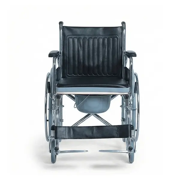 كرسي متحرك مع حمام وعجل خلفي كبير Wheelchair with Commode & Large Rear Wheels كرسي متحرك مع حمام وعجل خلفي كبير Wheelchair with Commode & Large Rear Wheels