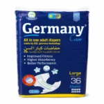 Germany Care All-in-One Adult Diapers Large 36 Pack عبوة حفاضات جيرمني كير اللاصقة للكبار بالعربي
