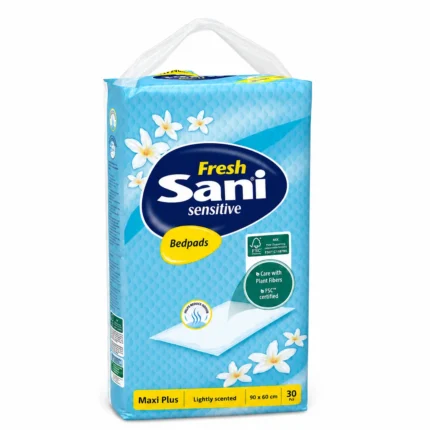 عبوm مفارش ساني فريش سنسيتيف Maxi Plus Sani Fresh Sensitive Bedpads Maxi Plus 90×60 — 30 Pack