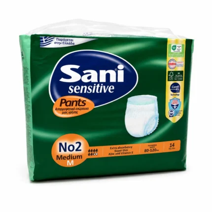 حفاضات شورت ساني سنسيتيف للكبار مقاس وسط 14 قطعة Sani Sensitive Pants Adult Pull-Up Diapers Medium 14 Pack