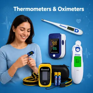 All types of thermometers and oxygen sizing devices. كل أنواع أجهزة قياس الحرارة والاكسجين.